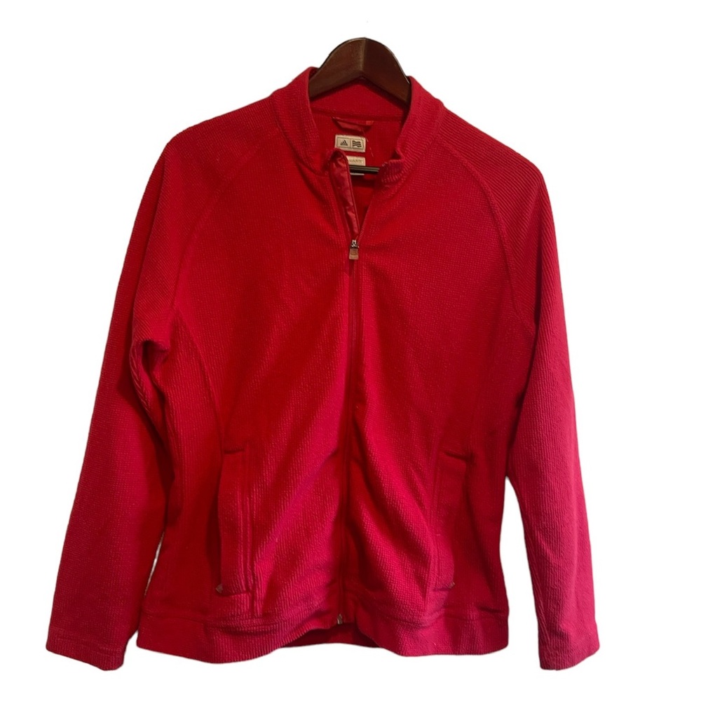 Adidas Red Women Zip Up Clima Warm Sweatshirt. Size Medium. Cute, warm athletic